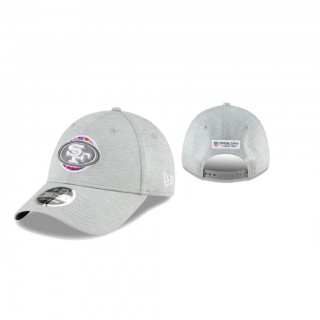 49ers Hat Coaches 9FORTY Adjustable Heather Gray 2020 NFL Cancer Catch