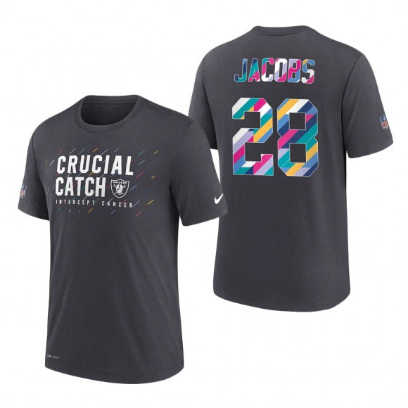 Josh Jacobs Raiders 2021 NFL Crucial Catch Performance T-Shirt