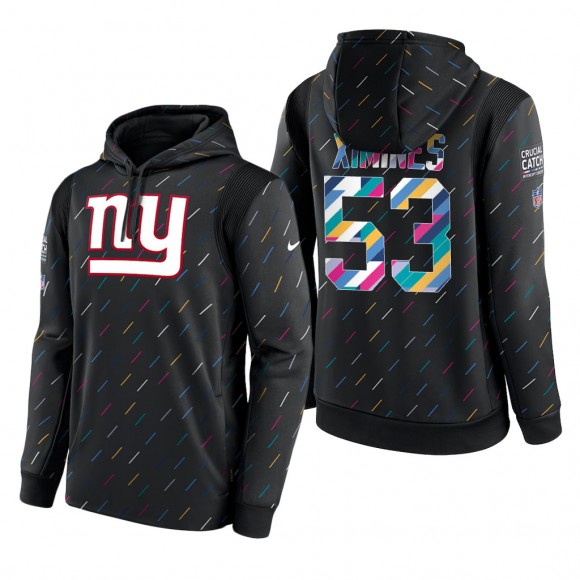 Oshane Ximines Giants 2021 NFL Crucial Catch Therma Pullover Hoodie