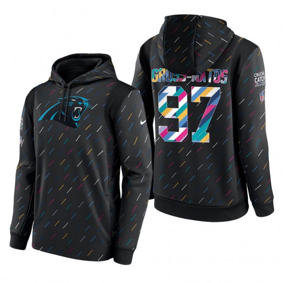 Yetur Gross-Matos Panthers 2021 NFL Crucial Catch Therma Pullover Hoodie