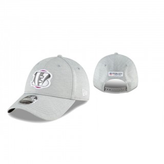 Bengals Hat Coaches 9FORTY Adjustable Heather Gray 2020 NFL Cancer Catch
