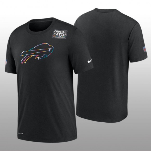 Bills T-Shirt Sideline Black Cancer Catch