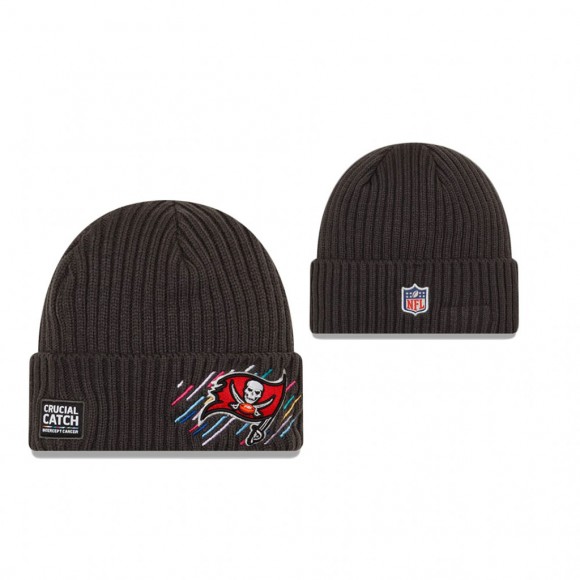 Men's Buccaneers Knit Hat Charcoal 2021 NFL Cancer Catch