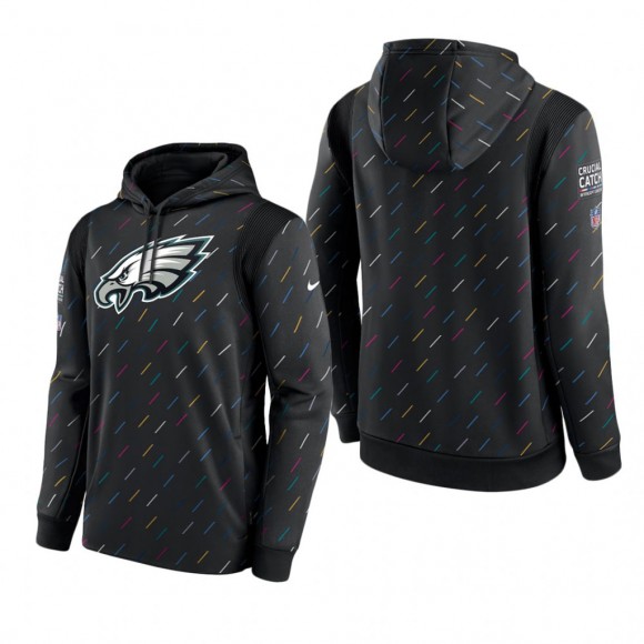 Eagles Hoodie Therma Pullover Charcoal 2021 NFL Cancer Catch