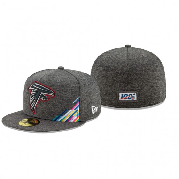 Falcons Hat 59FIFTY Fitted Heather Gray 2019 NFL Cancer Catch