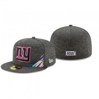 Giants Hat 59FIFTY Fitted Heather Gray 2019 NFL Cancer Catch