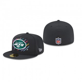 Jets Hat 59FIFTY Fitted Charcoal 2021 NFL Cancer Catch