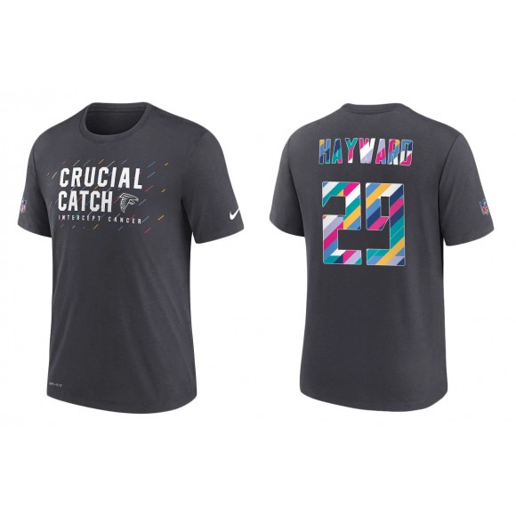 Men's Atlanta Falcons Casey Hayward Charcoal NFL Crucial Catch T-Shirt