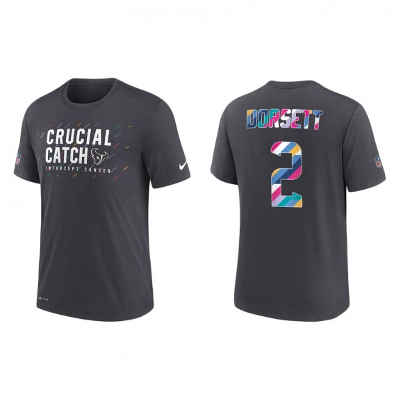 Men's Houston Texans Phillip Dorsett Charcoal 2021 NFL Crucial Catch Performance T-Shirt