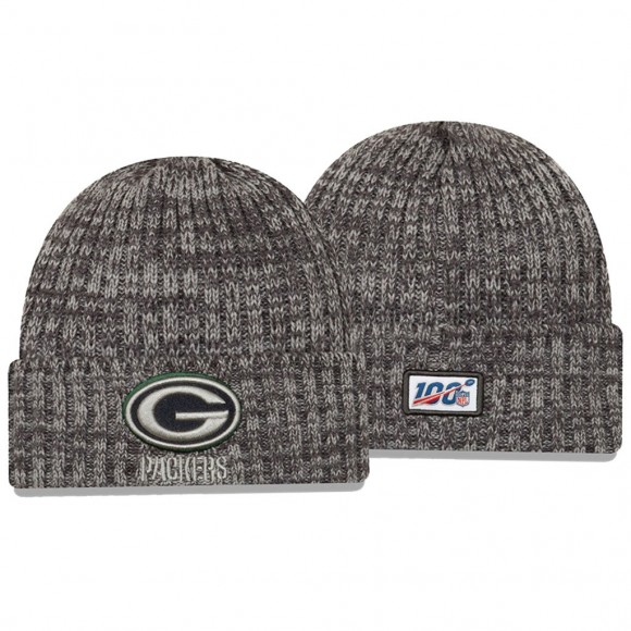 Packers Knit Hat Cuffed Heather Gray 2019 NFL Cancer Catch