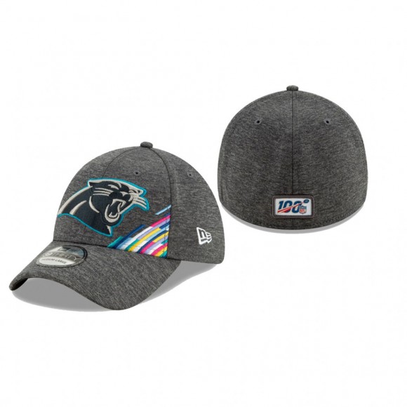 Panthers Hat 39THIRTY Flex Heather Gray 2019 NFL Cancer Catch