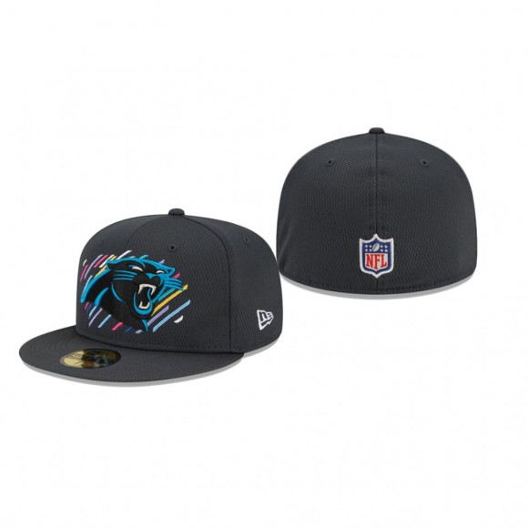 Panthers Hat 59FIFTY Fitted Charcoal 2021 NFL Cancer Catch