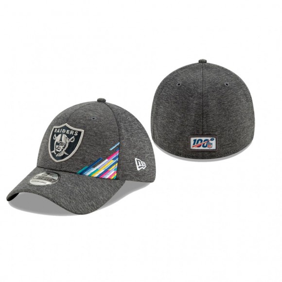 Raiders Hat 39THIRTY Flex Heather Gray 2019 NFL Cancer Catch