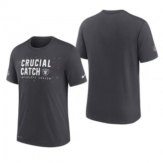 Raiders T-Shirt Performance Charcoal 2021 NFL Cancer Catch