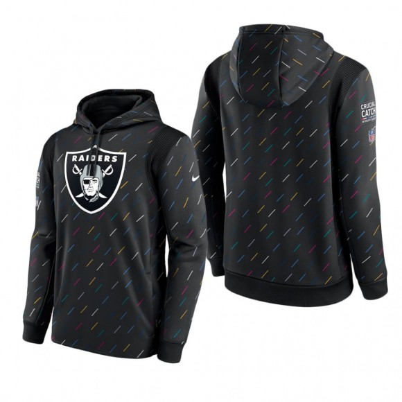 Raiders Hoodie Therma Pullover Charcoal 2021 NFL Cancer Catch