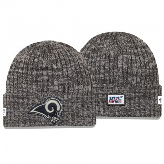 Rams Knit Hat Cuffed Heather Gray 2019 NFL Cancer Catch