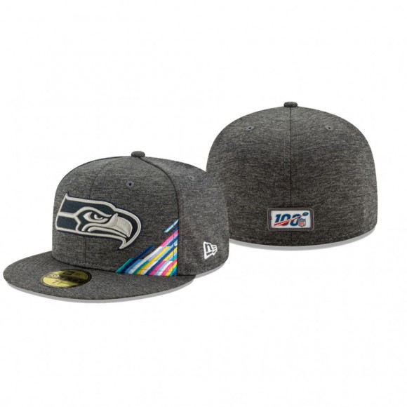 Seahawks Hat 59FIFTY Fitted Heather Gray 2019 NFL Cancer Catch