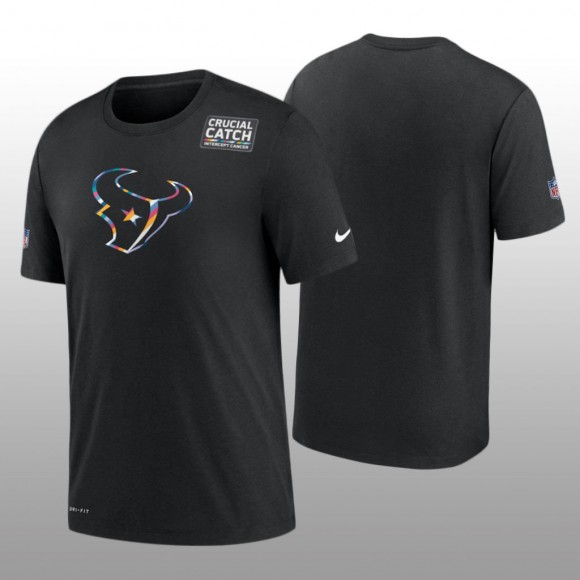 Texans T-Shirt Sideline Black Cancer Catch