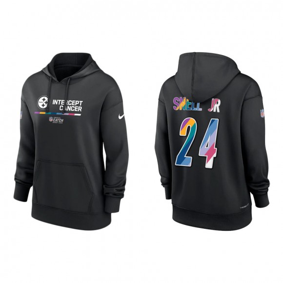 Women's Benny Snell Jr. Pittsburgh Steelers Black 2022 NFL Crucial Catch Therma Performance Pullover Hoodie
