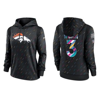 Women's Denver Broncos Russell Wilson Anthracite 2021 NFL Crucial Catch Therma Pullover Hoodie