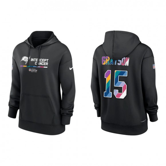 Women's Cyril Grayson Tampa Bay Buccaneers Black 2022 NFL Crucial Catch Therma Performance Pullover Hoodie