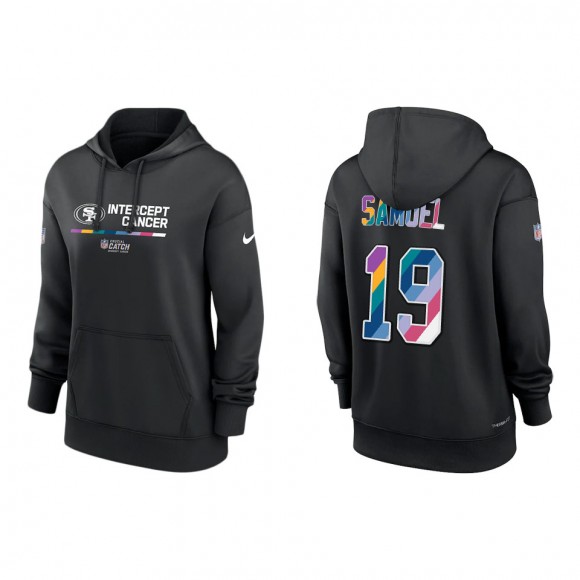 Women's Deebo Samuel San Francisco 49ers Black 2022 NFL Crucial Catch Therma Performance Pullover Hoodie