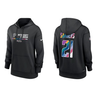 Women's Deion Sanders Atlanta Falcons Black 2022 NFL Crucial Catch Therma Performance Pullover Hoodie