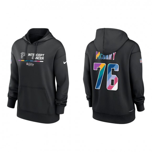 Women's Kaleb McGary Atlanta Falcons Black 2022 NFL Crucial Catch Therma Performance Pullover Hoodie