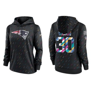 Women's New England Patriots Mack Wilson Anthracite 2021 NFL Crucial Catch Therma Pullover Hoodie