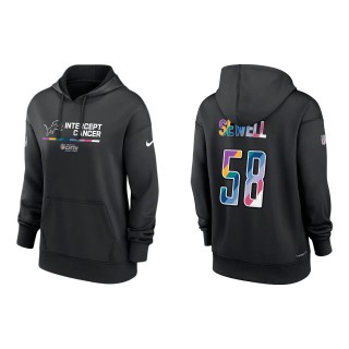 Women's Penei Sewell Detroit Lions Black 2022 NFL Crucial Catch Therma Performance Pullover Hoodie